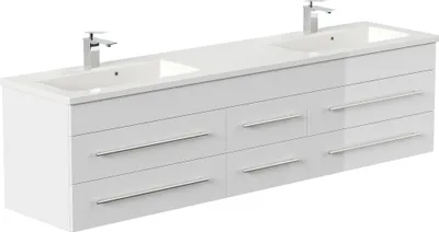 Produktbild von Badmöbel Waschplatz "Geant 200 cm" weiß Hochglanz