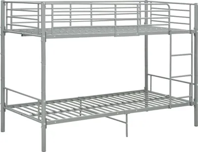 Image de vidaXL Lit superposé Gris Métal 90×200 cm