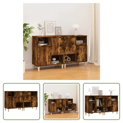 Produktbild von The Living Store Sideboards 2 Stk. Räuchereiche 60x35x70 cm Holzwerkstoff