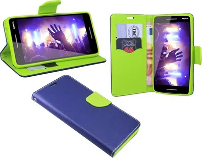 Produktbild von Elegante Buchtasche für das Nokia 2.1 2018 Flip Case Handyhülle Buch Tasche Schutzhülle in Blau