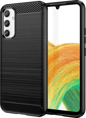 Produktbild von Conie Silikon Schutzhülle für Samsung Galaxy A34 5G Tasche Case Cover Bumper TPU Carbon Look Hülle in Schwarz