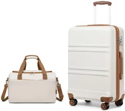 Immagine prodotto di Set di valigie a mano e trolley Set di valigie da 2 pezzi da 55 cm con borsa da viaggio