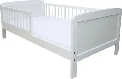 Produktbild von Kinderbett Juniorbett 140x70 cm mit Matratze umbaubar weiss