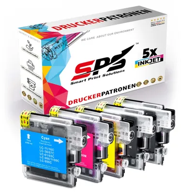 Produktbild von 5x Tinten Brother LC-980 LC-1100 Multipack kompatibel für Brother DCP-165C