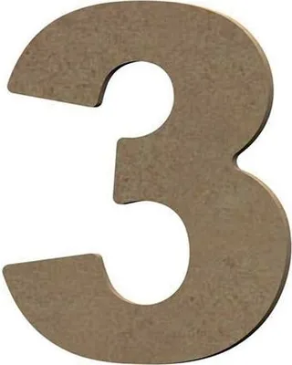 Obrázok produktu pre Číslo 3 z MDF dreva na dekoráciu - 8 cm