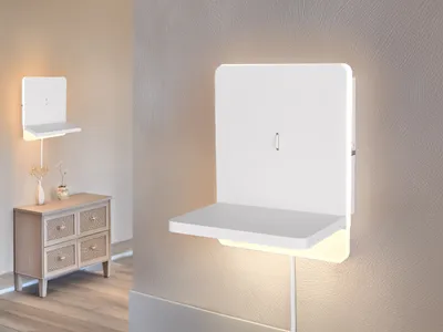 Produktbild von 2er Set LED Wandleuchten mit Schalter Stecker & Kabel, indirekte Wandbeleuchtung