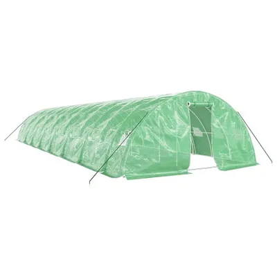 Image de Serre avec cadre en acier vert 80 m² 16x5x2,3 m