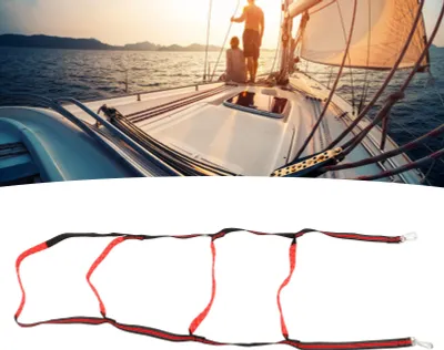 Produktbild von Einstiegsseilleiter, stark, UV-beständig, langlebig, universell für Kajak, Motorboot, Kanufahren, 4 Stufen