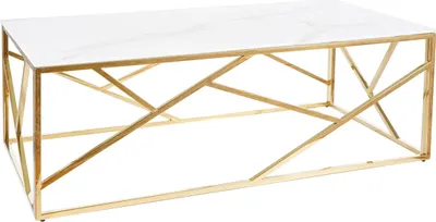 Zdjęcie produktu dla Ława ESCADA A II 120x60 biały marmur/złota