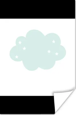 Produktbild von MuchoWow® Poster Wolke - Sterne - Pastell - Kinder - Baby 40x60 cm - Plakate für die Wand - Poster Babyzimmer