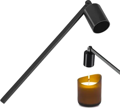 Productafbeelding van Kaarsen Doffer - Kaarsen Accessoire - Kaarsen Onderhoud - Zwenkbare Kap - 16 cm - Zwart