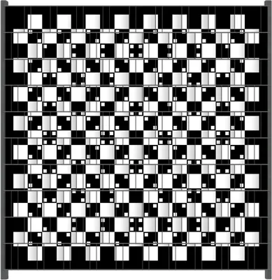 Produktbild von Wallario Zaunsichtschutz mit Motiv Optische Täuschung - Illusion - schwarz weiß für Ein- und Doppelstabmatten Zäune in der Größe 200 x 200 cm