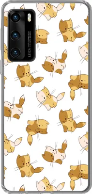 Produktbild von MuchoWow® Handyhülle Schutzhülle Hülle für Telefoonhoesje Huawei P40 Muster - Katze - Kätzchen - Jungen - Mädchen - Kinder - Kind Silikon Softcase Handy Hülle - Handytasche