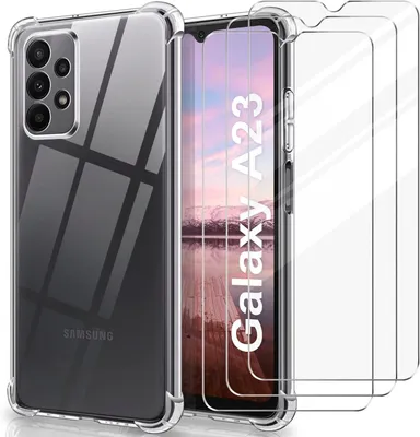 Produktbild von Clear Case Set für Samsung Galaxy A23 5G + 3x gehärtetes Glas