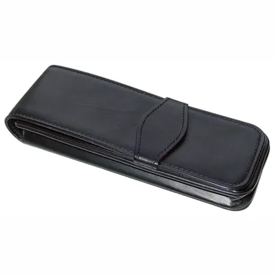 Produktbild von ONLINE Echtleder-Etui Black in modischem Design als stilvolles Schreibgeräte-Accessoire, für drei Schreibgeräte