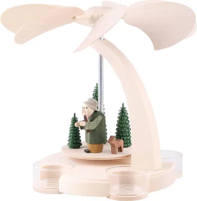 Produktbild von 1-stöckige Bogenpyramide Waldmotiv (18cm) von Seiffener Volkskunst