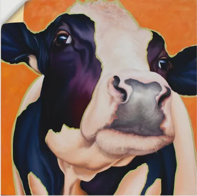 Produktbild von ARTland Wandbild, selbstklebend Kuh Rosa Größe: 40x40 cm