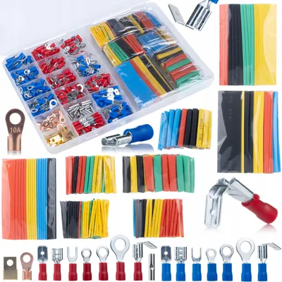 Image de Rosfix – Kit de Connecteurs Isolés | 350 Pièces avec 328 Gaines Thermorétractables | PVC + Cuivre, 600 V, Ignifugé | Installation