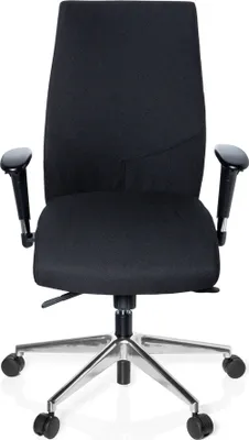 Obrázek produktu pro hjh OFFICE Profesionální kancelářská židle PRO-TEC 250 Ergonomická kancelářská židle s područkami (výškově nastavitelná) látka černá Otočná židle pro kancelář, domácnost