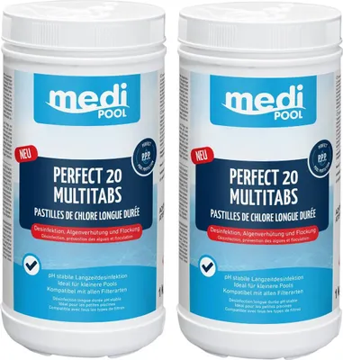 Produktbild von mediPOOL 3 in 1 Perfect 20 MultiTabs 2x 1 kg, mit 3fach Wirkung, Tabs je 20g