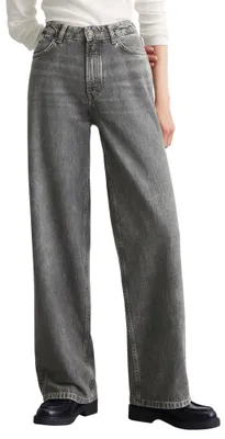Productafbeelding van Marc O'Polo Denim dames jeans, gemaakt van biologisch katoen, model wide fit, kleur: grijs (mediumgrijs)