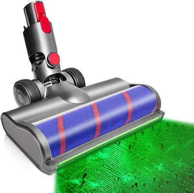 Produktbild von LED Bürste Zubehör kompatibel für Dyson V7/V8/V10/V11/V15 Staubsauger, Weiche Flaumbürste mit Staubdetektionsfunktion, Bodendüse Ersatzteile, Optimiert für Harte Böden