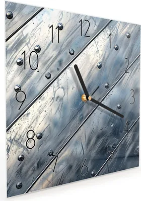 Produktbild von Wanduhr aus Glas mit Motiv Metallplatte- 30 x 30 cm - inkl. Aufhängesystem