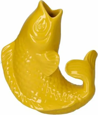 Image de Gift Company Vase Mamsell Koi XS, vase décoratif en forme de poisson, faïence, Tuscan Sun, H 15.5 cm, 1214302010