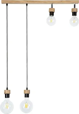 Produktbild von Hängeleuchte, 4-Flammig, Eichenholz, Spots beweglich, L 75 cm