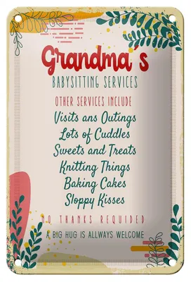 Produktbild von Blechschild Spruch Grandma´s Babysitting services 12x18cm Schild
