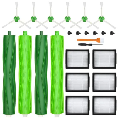 Ersatzteile für Roomba E/I-Serie, 2 Gummibürsten, 6 Filter, 6 Seitenbürsten