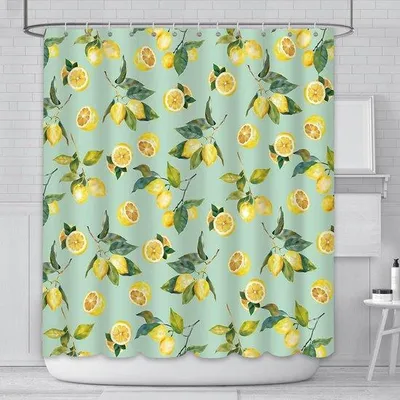Produktbild von Unyqoos® Stylischer Duschvorhang mit Laubmuster für jedes Badezimmer