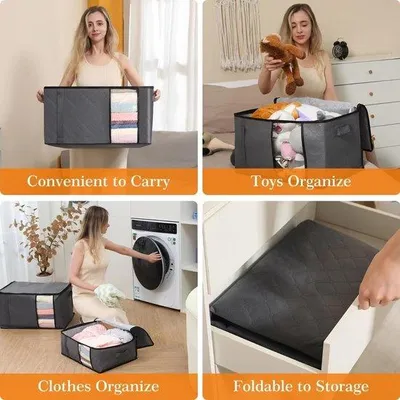 Immagine prodotto di Sacchetti portaoggetti per abbigliamento, 6 pezzi, 35 l, trasparenti