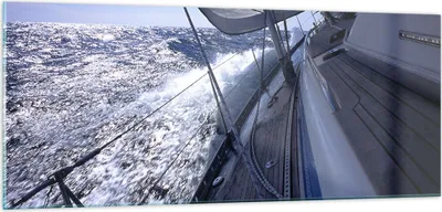 Produktbild von Bilder auf glas - Boot Ozean Reise Yacht - 100x40cm - Glasbilder - Wandbilder - Kunstdruck - zum Aufhängen bereit - Wanddekoration aus Glas - Glas Bilder - Wandbild auf Glas - GAB100x40-0373