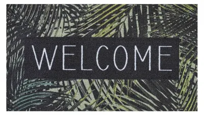 Produktbild von MD Entree Impression | Fußmatte - Schmutzfangmatte - Eingangsmatte,Größe:40x70 cm;Motiv:leaves welcome green