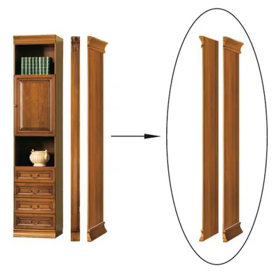Produktbild von Riesiger Brauner Büroschrank Massivholz Arbeitszimmer Möbel Bücherregale