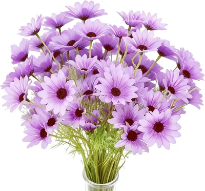 Produktbild von Kunstblumen lila 10 Stück, Gänseblümchen, für Heimdekoration
