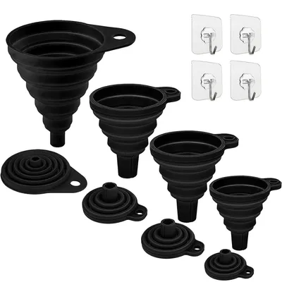 Produktbild von Küchen Trichter Set 4 Größen Faltbar Silikon für Flüssigkeiten & Bier
