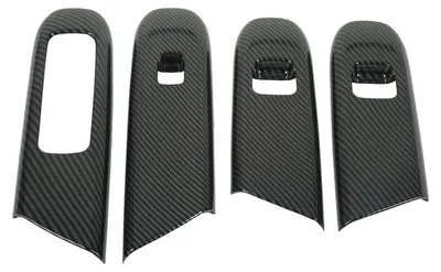Image de Lot de 4 caches pour commandes de vitres de porte, style fibre de carbone, pour Mercedes-Benz Classe C W206