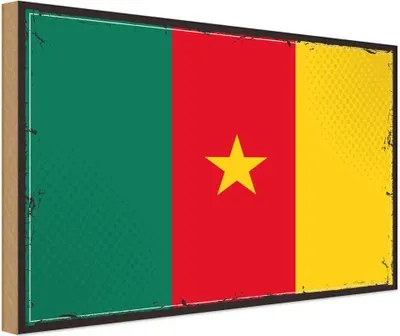 Produktbild von vianmo Holzschild 12x18 cm Kameruns Cameroon Flagge Fahne Wappen