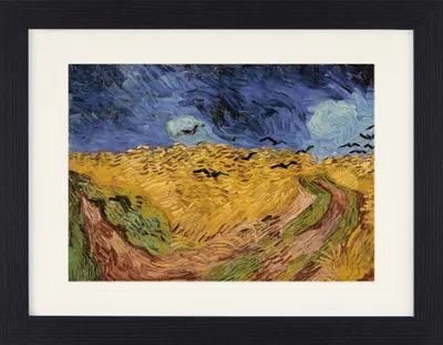 Produktbild von Vincent Van Gogh Gerahmtes Bild Mit Edlem Passepartout | Wand-Bilder | Im Bilderrahmen - Weizenfeld Mit Raben, 1890 (30 x 40 cm)