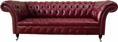Immagine prodotto di Divano Chesterfield a 3 posti in pelle imbottito divano marrone 230cm
