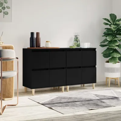 Produktbild von Sideboards 2 Stk. Schwarz 60x35x70 cm Holzwerkstoff , Kommoden Design 2024