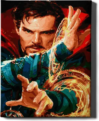 Obrázok produktu pre Ach, umenie! - Súprava na maľovanie podľa čísel - 40x50cm, s dreveným rámom a štetcami "Doctor Strange"