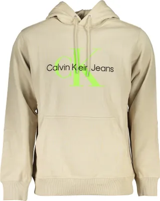 Produktbild von Herren-Sweatshirt Beige aus Baumwolle mit Kapuze und Details