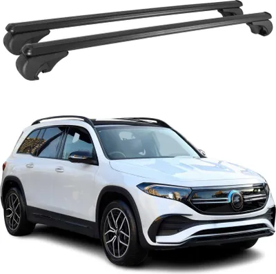 Image de Barres de toit Transversales pour Mercedes EQB 2020-2025 Aluminium Noir