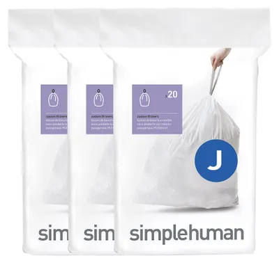 Obrázok produktu pre simplehuman vložky do odpadkových košov 60 kusov KÓD J 30-45 litrov CW0259