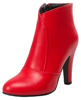 Image de Bottes à talons à tige courte pour femmes, marque Onewus (rouge, taille 40 EU)