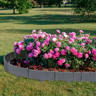 Produktbild von UISEBRT 30 stücke Randsteine Rasenkante in Steinoptik 7,5m Beetumrandung Mähkante  Kunststoff Beeteinfassung Gartenzaun 1 Element BxHxT: 25x23x1 cm, Anthrazit