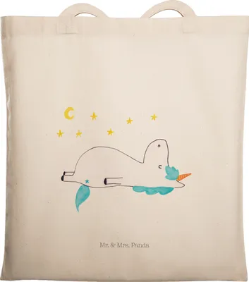 Produktbild von Mr. & Mrs. Panda Schultasche Einhorn Sternenhimmel - Transparent - Geschenk, Unicorn, Tasche, Shopping, Tragetasche, Einkaufstasche, Tote Bag, Verrückt, Einhörner, Sterne